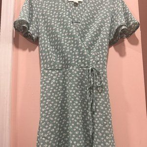 green floral dress